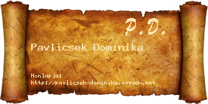 Pavlicsek Dominika névjegykártya